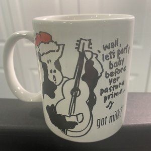 VTG Let's Party Baby Before Yer Pasture Prime Doug Wilson Cow Mug